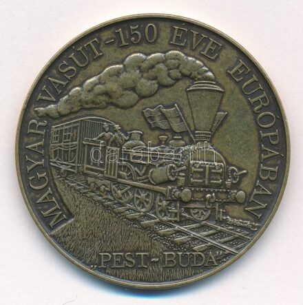 Bognár György (1944-) 1996. 'Magyar Vasút - 150 Éve Európában, Pest-Buda' kétoldalas bronz emlékérem (42,5mm) T:1-
