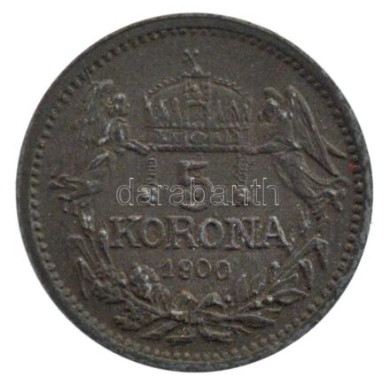 1900. 5K fém minipénz T:2