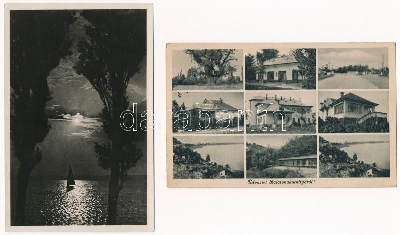 Balaton - 6 db régi képeslap / 6 pre-1945 postcards - Image 2