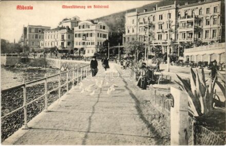 Abbazia, Opatija; Mövenfütterung am Südstrand / seagull feeding (EK)