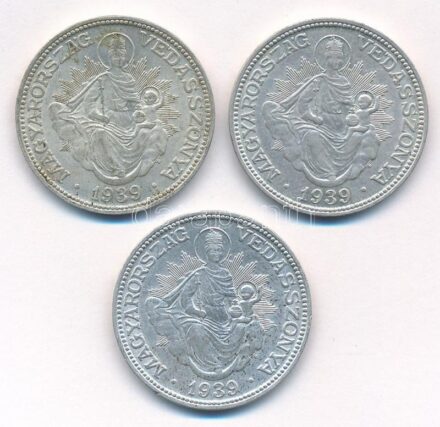 1939. 2P Ag 'Madonna' (3x) T:2 Adamo P7