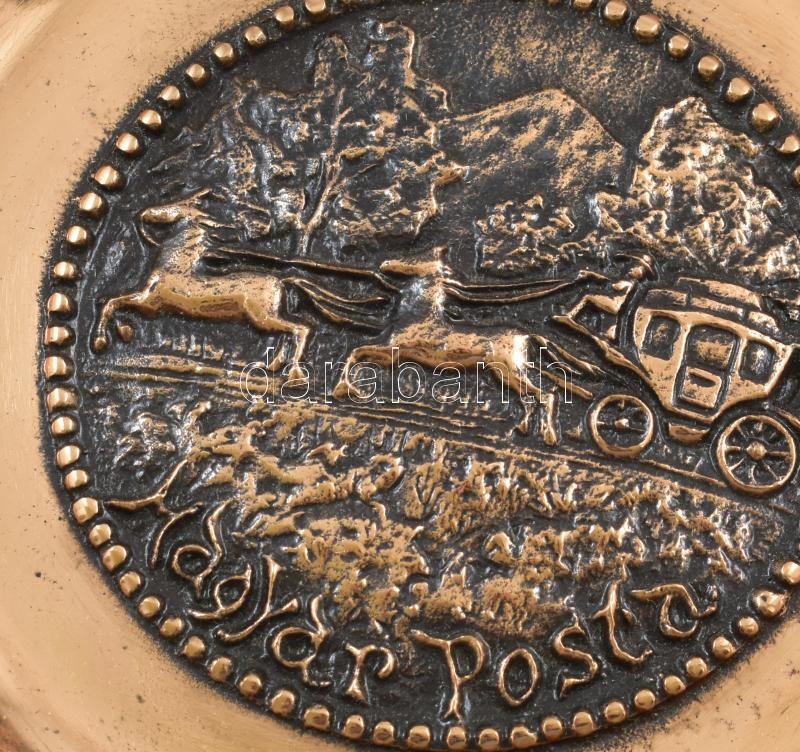 'Magyar Posta' iparművész réz fali dísztál, d: 22 cm - Image 2