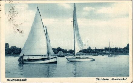 1937 Zamárdi, Balaton-part vitorlásokkal (EK)