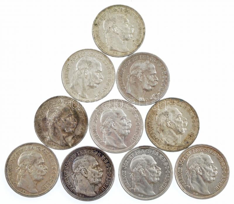 1914KB 1K Ag 'Ferenc József' (10x) közte fordított peremfeliratú is T:1-,2 Adamo K5.1 - Image 2