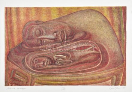 Gaál József (1960-): Szelídek némasága, 1990. Litográfia, papír. Jelzett, számozott: 58/80. 35×54 cm