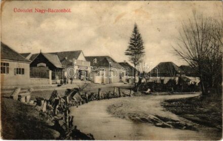 1909 Nagybacon, Nagy-Baczon, Batanii Mari; utca, vendéglő / street, restaurant (fl)