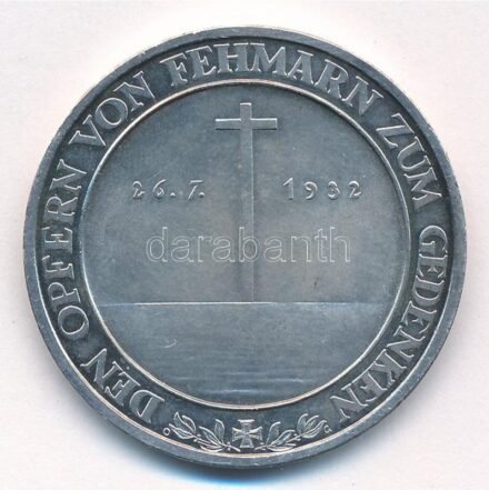 Németország 1966. 'A fehmarni hajókatasztrófa emlékére' kétoldalas, peremén jelzett Ag emlékérem (21,85g/0.900/36mm) T:1 Germany 1966. 'In memory of the shipwreck at Fehmarn' two-sided Ag medallion, hallmarked on the edge