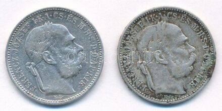 1895KB 1K Ag 'Ferenc József' (2x) egyik fordított peremirattal T:2- Adamo K5