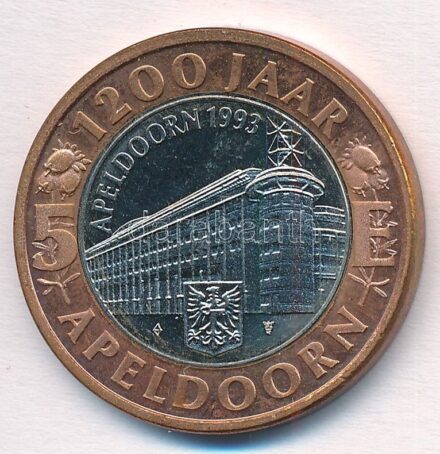 Hollandia 1993. 5E bimetál T:1,1- Netherlands 1993. 5 Ericas bimetallic C:UNC,AU