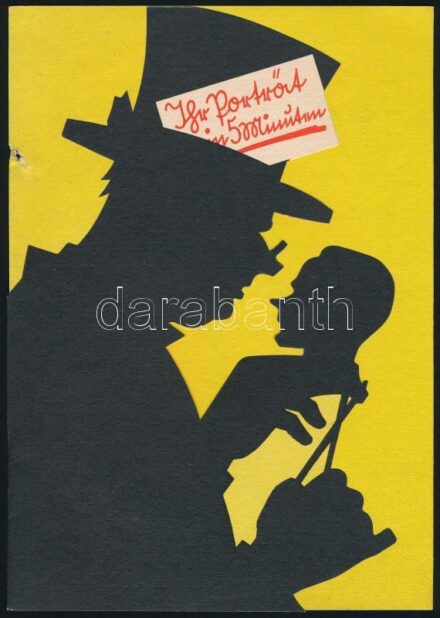 cca 1920-1930 'Ihr Porträt in 5 minuten', Deutsche Großeinkaufs-Gesellschaft mit beschränkter Haftung, Druckerei und Verlag, Hamburg, német nyelvű kihajtható reklám prospektus, a borítón árnyképpel, kis sérüléssel, 21x15 cm