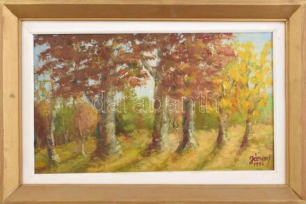 Járay Sándor (1926- ): Erőbelső. Olaj, vászon. Jelzett. Fakeretben, 27x46 cm