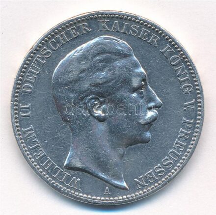 Német Államok / Poroszország 1912A 3M Ag 'II. Vilmos' Berlin T:2,2- ph., polírozva / German States / Prussia 1912A 3 Mark Ag 'Wilhelm II' Berlin C:XF,VF edge error, polished Krause KM#527