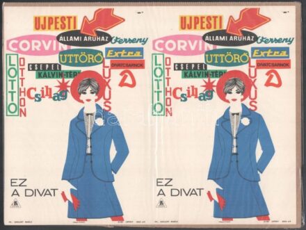 cca 1970 Ez a Divat reklám plakát. borító régi márkák emblémáival 32x25 cm