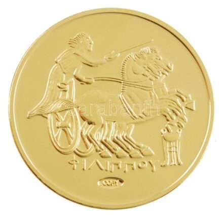 DN 'Történelmi aranypénzek - II. Philipposz, stater, i.e. 324' aranyozott Cu-Ni utánveret 'COPY' beütéssel (20g/38,61mm) T:PP