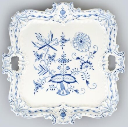 Meisseni nagy méretű porcelán tál, jelzett, másodosztály, hibátlan. 41x41 cm