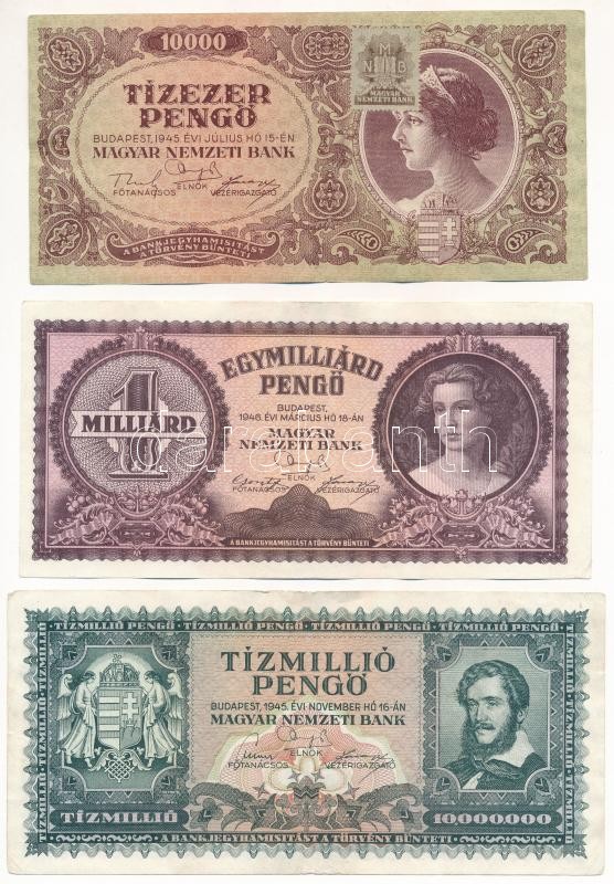 1920. 50f + 1932. 50P + 1945. 10.000P + 1945. 10.000.000P + 1946. 1.000.000.000P + 1946. 10.000.000AP T:III,III- - Image 3