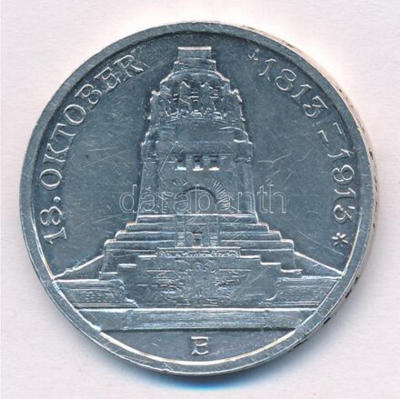 Német Államok / Szászország 1913E 3M Ag 'Lipcsei csata 100. évfordulója' T:2 / German States / Saxony 1913E 3 Mark Ag 'Battle of Leipzig Centennial' C:XF Krause KM#1275