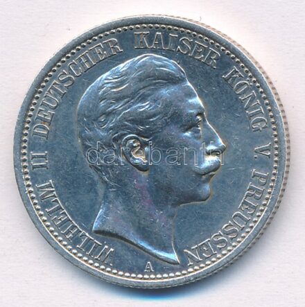 Német Birodalom / Poroszország 1904A 2M Ag 'II. Vilmos' T:2 polírozva German Empire / Prussia 1904A 2 Mark Ag 'Wilhelm II' C:XF polished Krause KM#522