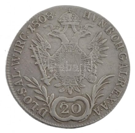 Ausztria 1808D 20kr Ag 'I. Ferenc' T:2- Austria 1808D 20 Kreuzer Ag 'Franz I' C:VF Krause KM#2141