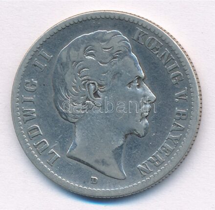 Német Államok / Bajorország 1876D 2M Ag 'II. Lajos' T:3 German States / Bavaria 1876D 2 Mark Ag 'Ludwig II' C:F Krause KM#903