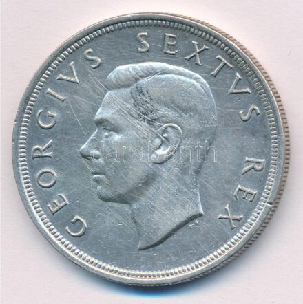 Dél-Afrika 1952. 5Sh Ag 'Fokváros alapításának 300. évfordulója' T:2 ph. South Africa 1952. 5 Shilling Ag '300th Anniversary - Founding of Capetown' C:XF edge error Krause KM#41