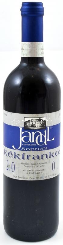 2001 Jandl soproni kékfrankos bontatlan palack száraz vörösbor, abv: 12,5%, 0,75l. Szakszerűen tárolt