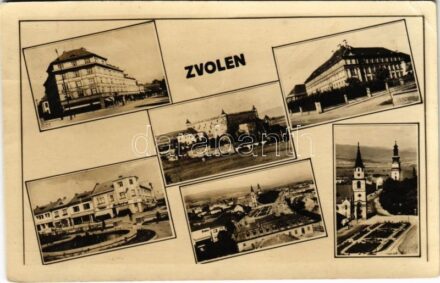 1948 Zólyom, Zvolen; mozaiklap / multi-view postcard (EK)