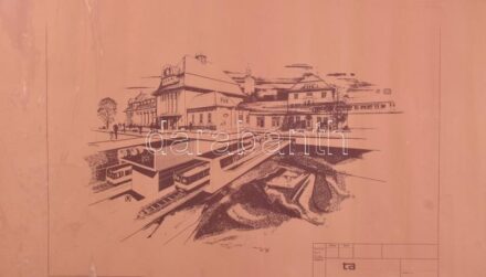 1979 Intermodális csomópont terve. Lang 79 jelzéssel. 80x50 cm