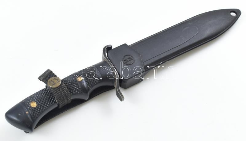 Vadászkés, jelzett, tokkal. h: 29 cm - Image 2