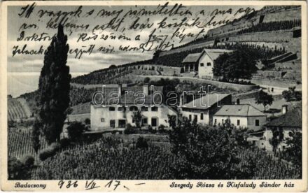 1936 Badacsony, Szegedy Rózsa és Kisfaludy Sándor ház