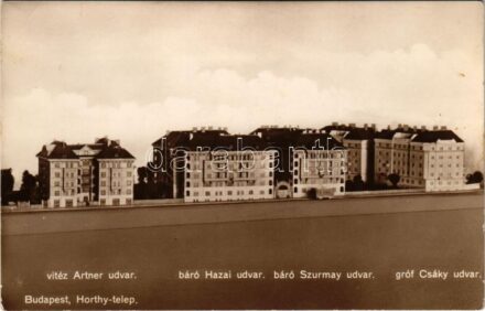 Budapest XII. Horthy telep, Vitéz Artner udvar, Báró Hazai és Szurmay udvar, Gróf Csáky udvar. Böszörményi út 4. Titasz Tiszti és Társasház Építő Szövetkezet öröklakás építkezése (EK)