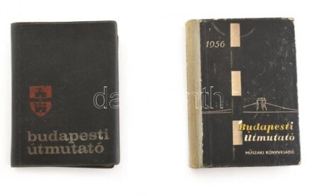 Vegyes könyvtétel 2 db: Budapesti útmutató 1956. Összeállította: Király Elemér. Bp., 1956, Műszaki Könyvkiadó, 540 p. + 1 t. (kihajtható térkép, sérült). Kiadói félvászon-kötés, kissé sérült, kopott borítóval, kissé