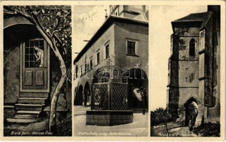 1935 Lőcse, Levoca; Biela pani, Klietka Bielej panej, Polská brána / Weisse Frau, Ketterhäuschen, Polnisches Tor / Lőcsei fehér asszony, Szégyenketrec, Lengyel kapu / 'white lady from Lőcse', shame cage, gate (fa)