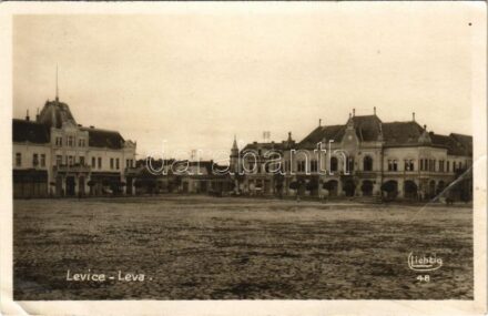 Léva, Levice; tér, üzletek / square, shops (EB)