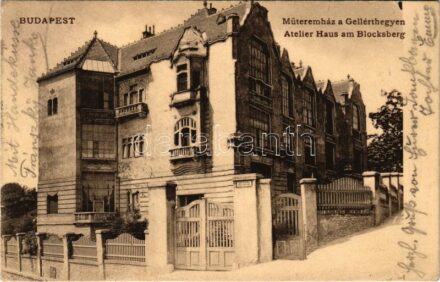 1913 Budapest XI. Műteremház a Gellérthegyen a Mányoki út és Kelenhegyi út sarkán. Fellner Mór kiadása (EK)