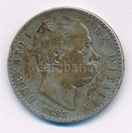 Olaszország 1887. 2L Ag 'I. Umberto' T:2-,3 patina Italy 1887. 2 Lire Ag 'Umberto I' C:VF,F patina Krause KM#23