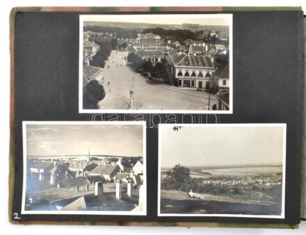cca 1930-1950 Kőszeg és környéke, 101 db albumba ragasztott vegyes méretű fotó és képeslap, teljes, jó állapotú album