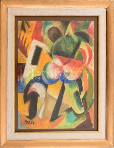 Réth jelzéssel: Kompozíció. Olaj, vászon, keretben, 37x26,5 cm