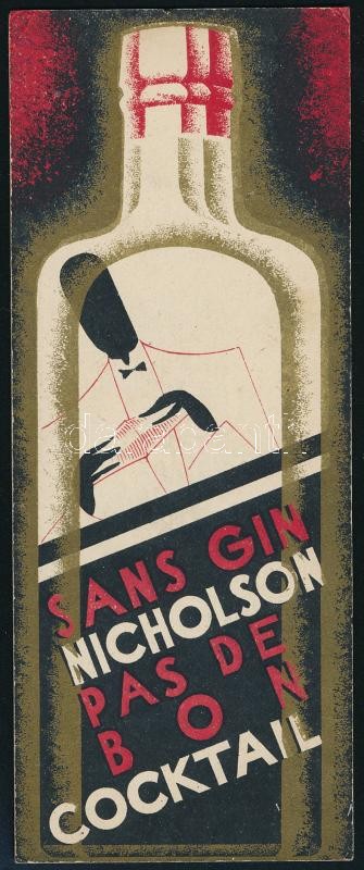 Nicholson koktél art deco stílusú könyvjelző