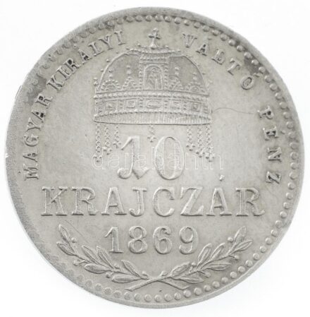 1869KB 10kr Ag 'Magyar Királyi Váltó Pénz' T:1,1- Adamo M10.1