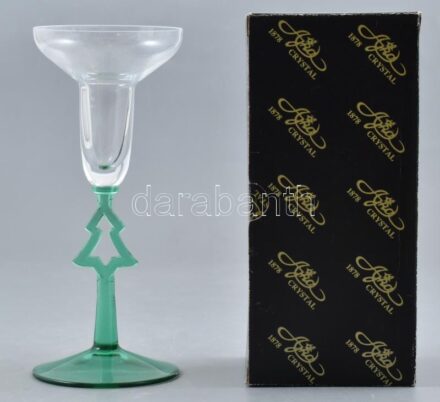 Ajka kristály gyertyatartó eredeti dobozában, hibátlan 19 cm