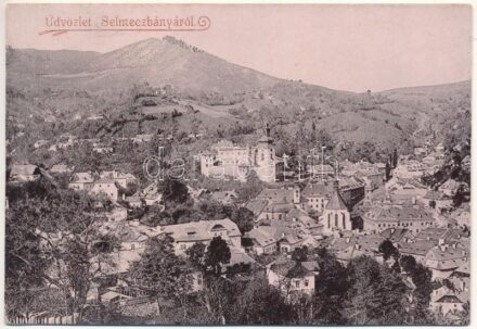 Selmecbánya, Banská Stiavnica; kemény hátú fotó / board photo (13,2 x 9,1 cm) (fl)
