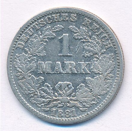 Német Birodalom 1881G 1M Ag T:2-,3 German Empire 1881G 1 Mark Ag C:VF,F Krause KM#7