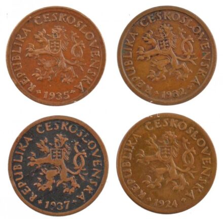 Csehszlovákia 1924-1937. 10h Br (4xklf) T:2-3 Czechoslovakia 1924-1937. 10 Haleru (4xdiff) C:XF-F
