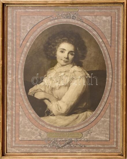Mme Vigee Lebrun, nyomat. Üvegezett, kissé kopott fakeretben, látható méret: 38,5x28,7 cm