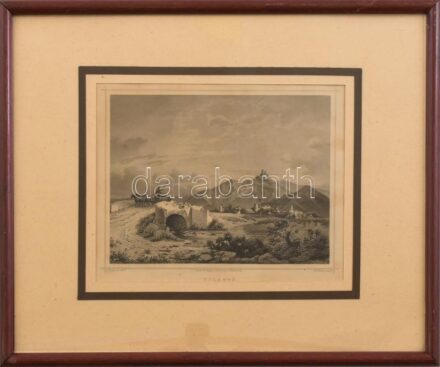 cca 1860 Ludwig Rohbock (1820-1883)-Georg Michael Kurz (1815-1883): Világos, acélmetszet, papír, paszpartuban, üvegezett fa keretben, 12x15,5 cm