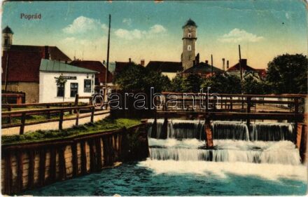 Poprád (Tátra, Tatry), híd, szabó üzlet. Feitzinger Ede No. 219. / bridge, shop (fl)