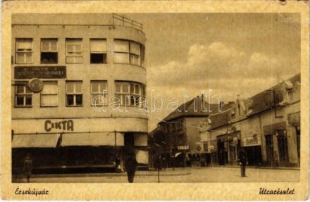 Érsekújvár, Nové Zamky; utca, Cikta üzlet / street, shop (EK)