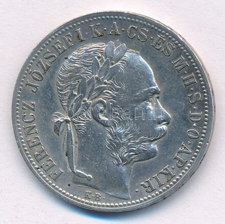 1882KB 1Ft Ag 'Ferenc József / Barokk címer' T:1-,2 patina, karc, kis ph Adamo M15
