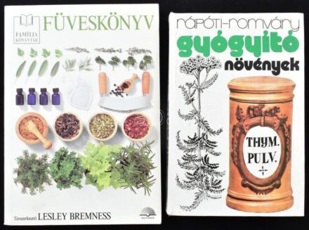 Vegyes könyvtétel gyógynövények témában (2 db): Rápóti Jenő-Romváry Vilmos: Gyógyító növények. Bp., 1977, Medicina. Ötödik átdolgozott és bővített kiadás. Kiadói kartonált papírkötésben. Lesley Bremness - Dorling